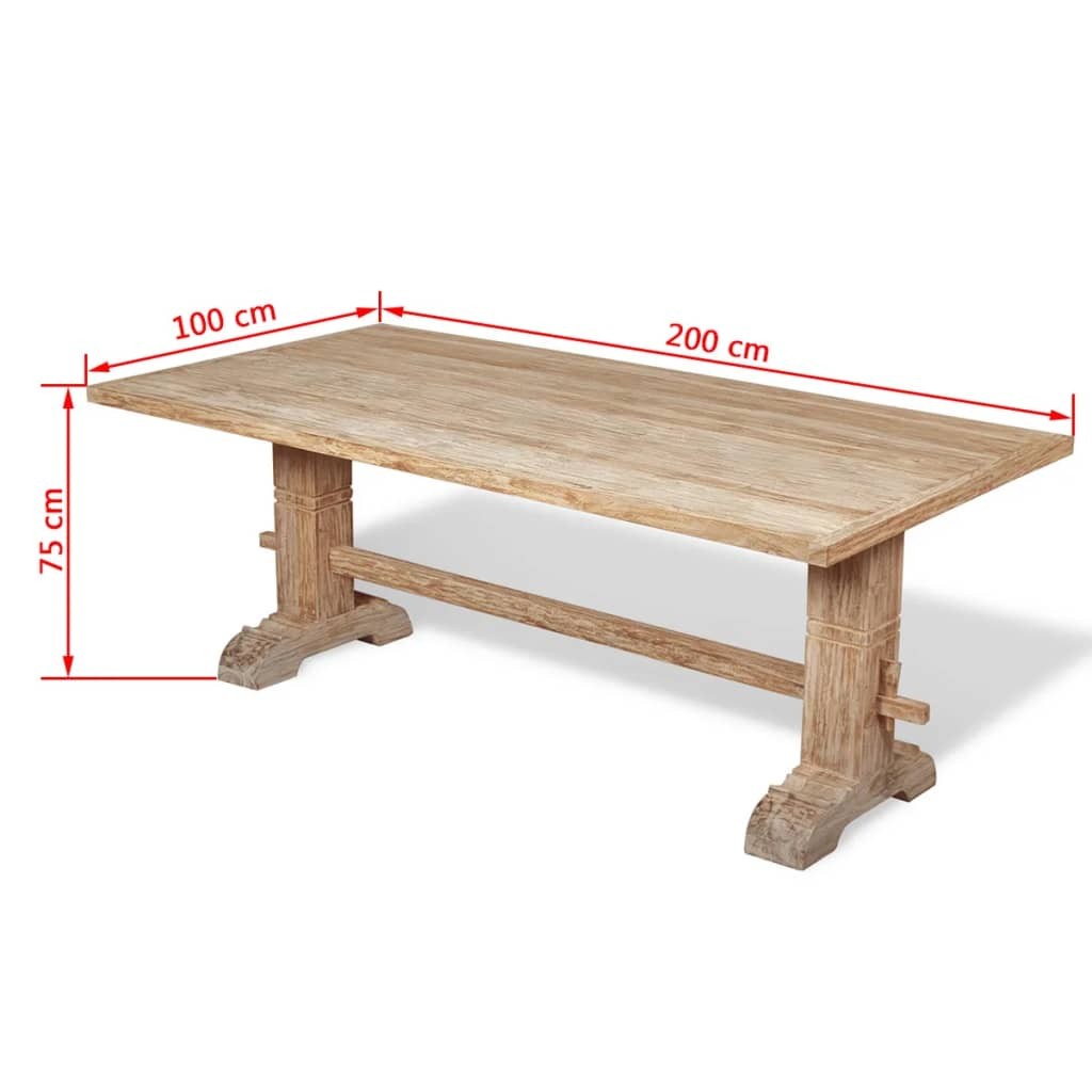Massive Dining Table Teak 200x100x75 cm